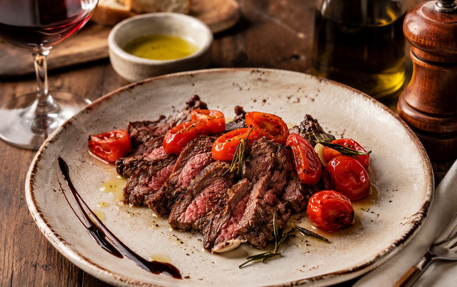 Manzo al forno con pomodori